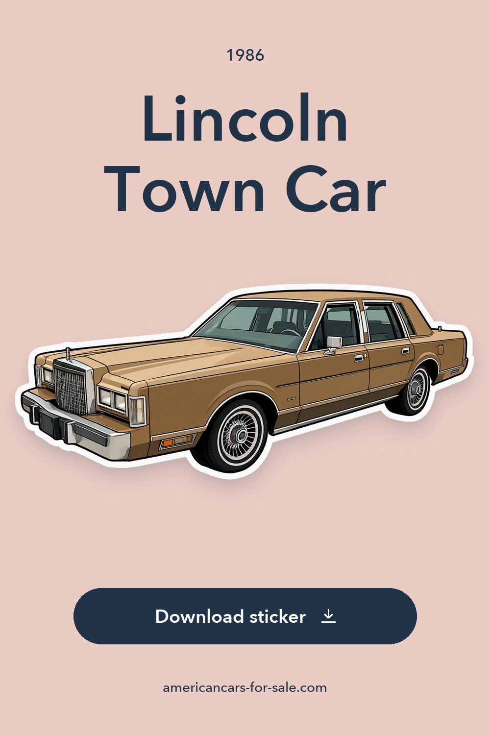 1986 Lincoln Town Car sticker preview