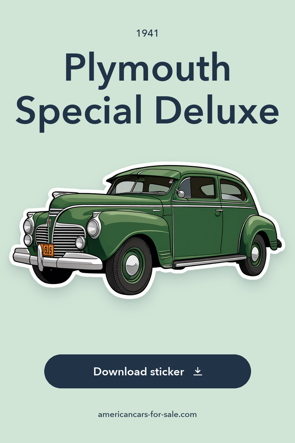 1941 Plymouth Special Deluxe sticker preview